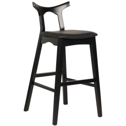 Σκαμπό Bar Usopp HM9951.02 49x53x99,5cm Black Rubberwood,Pu