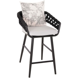 Σκαμπό Bar Με Μαξιλάρι Camden HM6142.01 56x60x108cm Anthracite-Ecru
