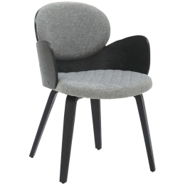 Πολυθρόνα Darnell HM9974.02 56x56x83cm Black-Grey Ξύλο,Ύφασμα
