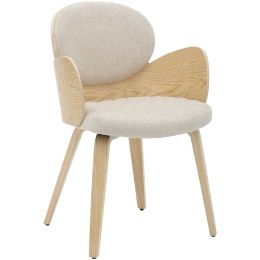 Πολυθρόνα Darnell HM9974.01 56x56x83cm Oak-Ecru Ξύλο,Ύφασμα