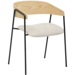 Καρέκλα Korin HM9975.01 54x51x72,5cm Beige Μέταλλο,Ύφασμα