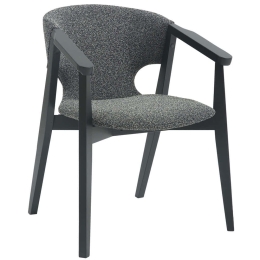 Πολυθρόνα Yeger HM9995.01 62,5x60x79cm Black-Grey Ξύλο,Ύφασμα