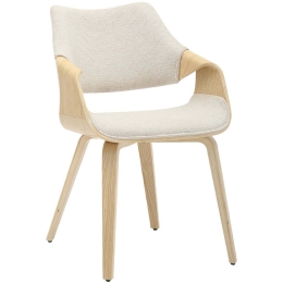 Καρέκλα Netto HM9976.01 55x56x83,5cm Oak-Beige Ξύλο,Ύφασμα