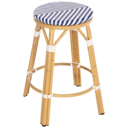 Σκαμπό Bar Μεσαίου Ύψους Chino HM6286.05 43x43x65cm Blue-White