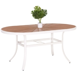 Τραπέζι Κήπου Telamo HM6288.02 160x90x73,5cm White-Natural
