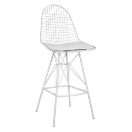 Σκαμπό Μπαρ Μεταλλικό Cici HM8239.01 49x52x114cm Λευκό Σετ 4τμχ Μέταλλο
