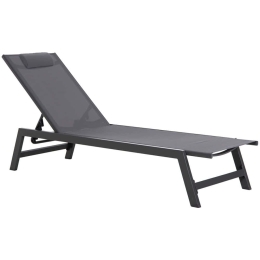 Ξαπλώστρα Με Μαξιλάρι Rabia HM5982.03 191,5x60x89,5cm Anthracite