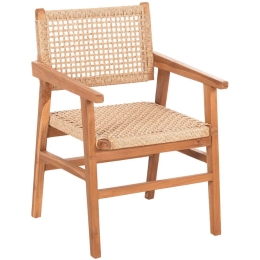 Πολυθρόνα Bjorn HM9403.21 56x56x83cm Natural Ξύλο,Σχοινί