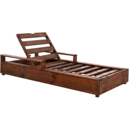 Ξαπλώστρα Μακεδονία Plus HM6162 200x92x23,5-73cm Walnut
