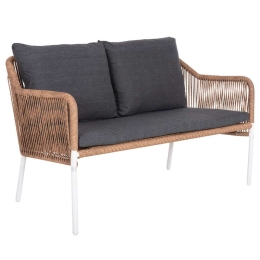 Καναπές Baffin HM6054.01 Διθέσιος Με Μαξιλάρια White-Beige-Grey Διθέσιος