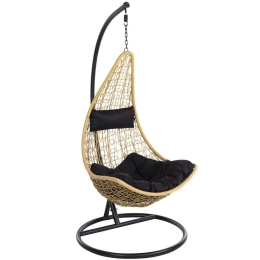 Κρεμαστή Φωλιά Millie HM5996.04 Φ95x195cm Black-Natural