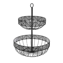 Φρουτιέρα 2 Θέσεων 07.154289 Φ42cm Black Μέταλλο
