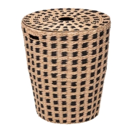 Καλάθι Απλύτων Black Rush 07.174554 37,5x52,5cm Natural-Black Ψάθα