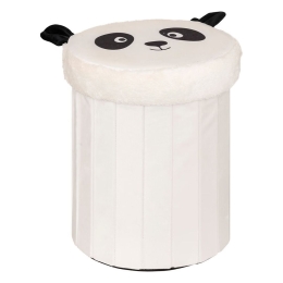 Σκαμπό Παιδικό Με Αποθ/κό Χώρο Panda 07.203890A Φ30x38cm White-Black