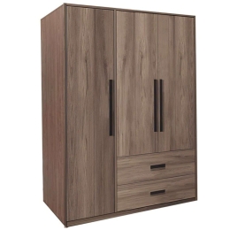 Ντουλάπα Τρίφυλλη Edritte 072-000097 120x52x195cm Light Walnut Τρίφυλλη