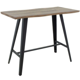 Τραπέζι Μπαρ Fortitude 093-000014 140x70x103,5cm Walnut-Black Mdf,Μέταλλο