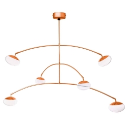 Φωτιστικό Οροφής Κρεμαστό 01363 6x5W LED 3000K 2600Lm 120-133x90cm Copper Luma