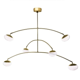 Φωτιστικό Οροφής Κρεμαστό 01363 6x5W LED 3000K 2600Lm 120-133x90cm Oxidized Gold Luma