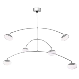 Φωτιστικό Οροφής Κρεμαστό 01363 6x5W LED 3000K 2600Lm 120-133x90cm Silver Luma