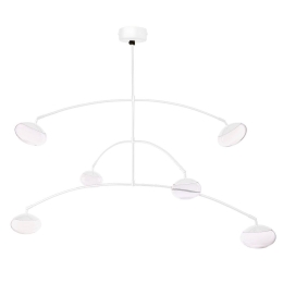 Φωτιστικό Οροφής Κρεμαστό 01363 6x5W LED 3000K 2600Lm 120-133x90cm White Luma