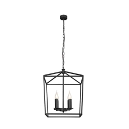 Φωτιστικό Οροφής Κρεμαστό 01367 4xE14 40x50cm Black Luma