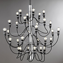 Φωτιστικό Οροφής - Πολυέλαιος 01168.31.3 30xE14 LED 80x80cm Silver Luma