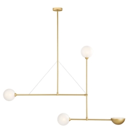 Φωτιστικό Οροφής Κρεμαστό 01482 4xG9 112x126cm Gold Luma