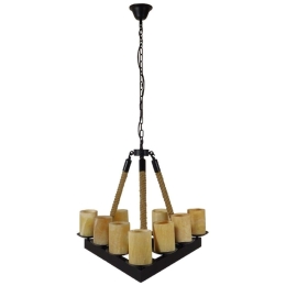 Φωτιστικό Οροφής Dome 10001021 9xΕ27 68x60x50cm Black-Beige GloboStar