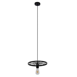 Φωτιστικό Οροφής Castor 10001161 1xΕ27 Με Πλέγμα Φ30x10cm Black GloboStar