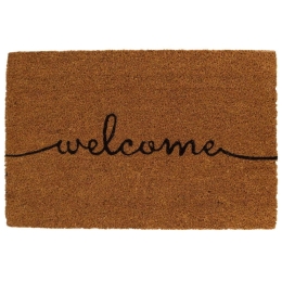 Πατάκι Εισόδου Welcome 100014 38x1,5x58cm Brown-Black 35 X 58
