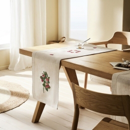 Runner Alessia 102 Ecru Gofis Home 40x160 Λινό-Πολυέστερ
