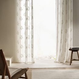 Κουρτίνα Leaf SS24 532 Με Σιρίτι Off White Gofis Home 140x295 Πολυέστερ