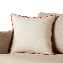 Μαξιλαροθήκη 874/3 Orange Gofis Home 43X43 Λινό-Πολυέστερ