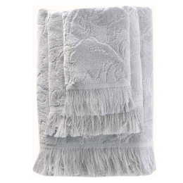 Πετσέτα Sienna Light Grey Ρυθμός Προσώπου 50x90cm 100% Βαμβάκι