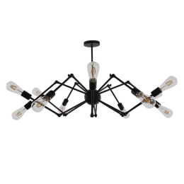 Φωτιστικό Οροφής - Πλαφoνιέρα Spider 01012 Black GloboStar Μέταλλο
