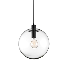 Φωτιστικό Οροφής Κρεμαστό 01005-06 E27 40cm Black-Clear Luma