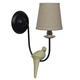 Φωτιστικό Τοίχου-Απλίκα Dove 01084 Black GloboStar Μέταλλο,Ύφασμα