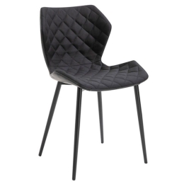 Καρέκλα Τραπεζαρίας Mirka 11.1574.S (Σετ 2τμχ) 48X51X85cm Black Μέταλλο,Ύφασμα