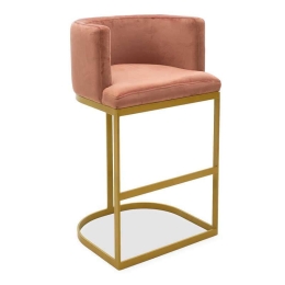 Σκαμπό Μπαρ Viv 110-000019 54x50x95cm Apple Βελούδο, Μέταλλο
