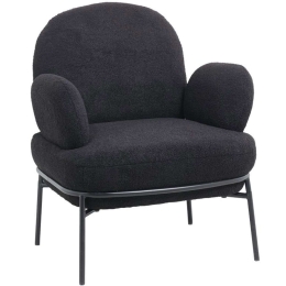Πολυθρόνα Jaycob Μπουκλέ 110-000062 74x71x83cm Black