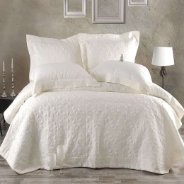 Κουβερλί Tabitha Σετ 3τεμ. Ecru Ρυθμός Υπέρδιπλo 235x250cm Microsatin
