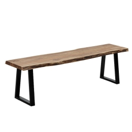 Παγκάκι Tibor 113-000018 160x40x45cm Walnut-Black Διθέσιος
