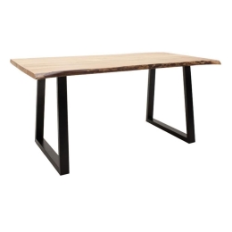 Τραπέζι Miles 113-000027 Από Μασίφ Ξύλο 4cm 140x80x78cm Walnut-Black