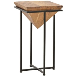 Τραπεζάκι Βοηθητικό Miles 113-000031 29x29x54cm Natural-Black
