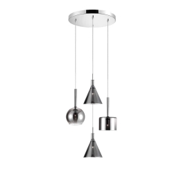 Φωτιστικό Οροφής Κρεμαστό 114-01047-09 4xG9 D30cm Smoke Luma