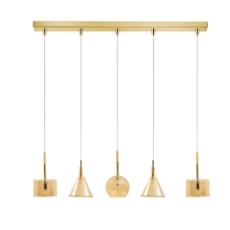 Φωτιστικό Οροφής - Ράγα 114-01047-12BR 5xG9 100cm Amber Luma