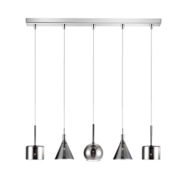 Φωτιστικό Οροφής - Ράγα 114-01047-12BR 5xG9 100cm Smoke Luma