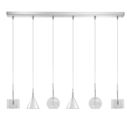 Φωτιστικό Οροφής - Ράγα 114-01047-13BR 6xG9 120cm Clear Luma