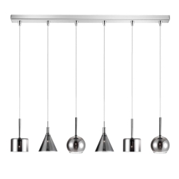 Φωτιστικό Οροφής - Ράγα 114-01047-13BR 6xG9 120cm Smoke Luma