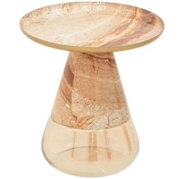 Tραπεζάκι Βοηθητικό Boundar 115-003177 Φ50x49cm Beige-Gold